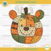 Winnie the Pooh Pumpkin PNG Cute Patchwork Fall Design