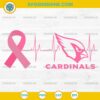 Arizona Cardinals Breast Cancer Awareness SVG Pink Ribbon Heartbeat Football Design