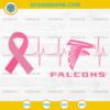 Atlanta Falcons Breast Cancer Awareness SVG Pink Ribbon Heartbeat Football Design