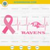 Baltimore Ravens Breast Cancer Awareness SVG Pink Ribbon Heartbeat Football Design