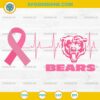 Chicago Bears Breast Cancer Awareness SVG Pink Ribbon Heartbeat Football Design