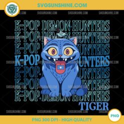 Derpy Blue Tiger Kpop Demon Hunters PNG digital artwork