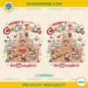 Disney Mickeys Very Merry Christmas PNG with gingerbread castle design and classic Disney characters