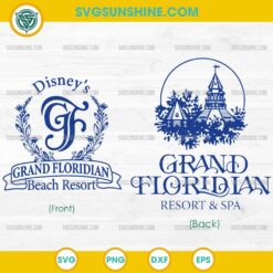 Grand Floridian SVG Disney Resort & Spa inspired crest and resort illustration design