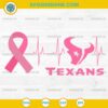 Houston Texans Breast Cancer Awareness SVG Pink Ribbon Heartbeat Design