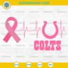 Indianapolis Colts Breast Cancer Awareness SVG Pink Ribbon Heartbeat Design