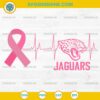 Jacksonville Jaguars Breast Cancer Awareness SVG Pink Ribbon Heartbeat Design