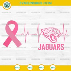 Jacksonville Jaguars Breast Cancer Awareness SVG Pink Ribbon Heartbeat Design
