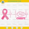 Kansas City Chiefs Breast Cancer Awareness SVG Pink Ribbon Heartbeat Design