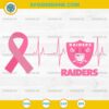 Las Vegas Raiders Breast Cancer Awareness SVG Pink Ribbon Heartbeat Design