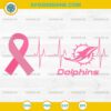 Miami Dolphins Breast Cancer Awareness SVG Pink Ribbon Heartbeat Design