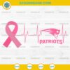 New England Patriots Breast Cancer Awareness SVG Pink Ribbon Heartbeat Design