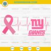 New York Giants Breast Cancer Awareness SVG Pink Ribbon Heartbeat Design