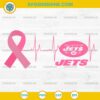 New York Jets Breast Cancer Awareness SVG Pink Ribbon Heartbeat Design