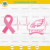 Philadelphia Eagles Breast Cancer Awareness SVG Pink Ribbon Heartbeat Design
