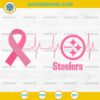 Pittsburgh Steelers Breast Cancer Awareness SVG Pink Ribbon Heartbeat Design