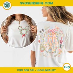 Premium Disney Christmas Wreath Castle PNG on T-shirt – 2 Designs