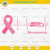 Seattle Seahawks Breast Cancer Awareness SVG Pink Ribbon Heartbeat Design
