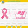Tampa Bay Buccaneers Breast Cancer Awareness SVG Pink Ribbon Heartbeat Design