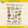 Walt Disney World Attractions PNG collage with 18 Disney park icons for Cricut and Silhouette