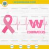 Washington Commanders Breast Cancer Awareness SVG Pink Ribbon Heartbeat Design