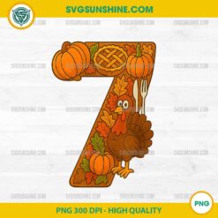 7 Thanksgiving PNG, Six Seven Meme PNG, Turkey Pumpkin Fall Design for Sublimation