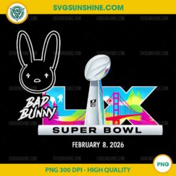 Bad Bunny Halftime Show 2026 PNG, Super Bowl LX Bad Bunny PNG, Bad Bunny Digital Design