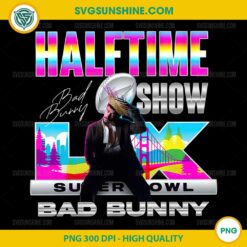 Bad Bunny Halftime Show PNG, Super Bowl LX 2026 Halftime Performance PNG Digital Download, High Quality Transparent File