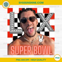 Bad Bunny LX Super Bowl PNG, Benito Bunny Halftime Show 2026 PNG, Bad Bunny Digital Art PNG