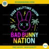 Bad Bunny Nation Halftime Show PNG Neon Super Bowl 2026 Design