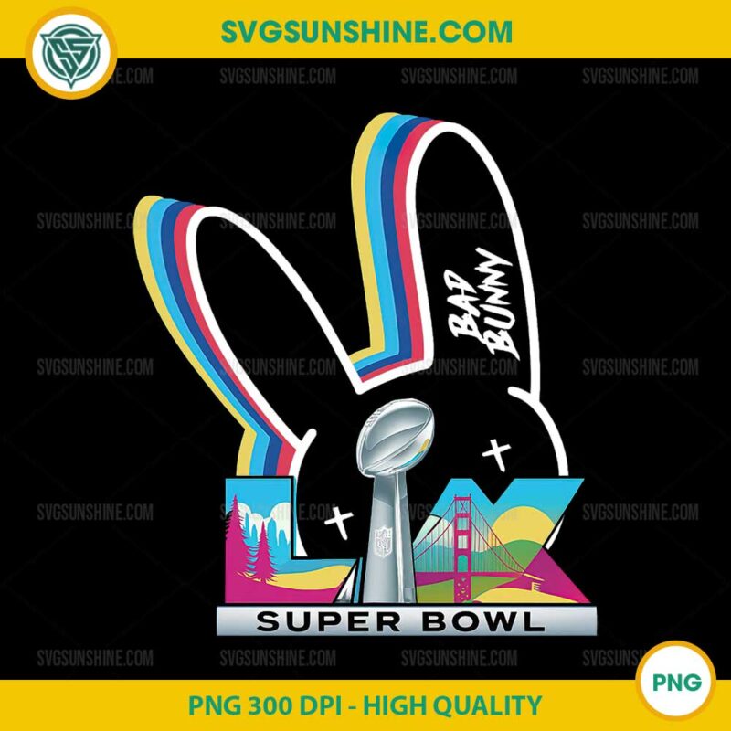 Bad Bunny NFL Super Bowl 2026 PNG | Super Bowl LX Bad Bunny PNG Digital Download