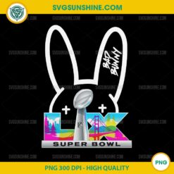 Bad Bunny Super Bowl LX Logo PNG, NFL Super Bowl 2026 Bad Bunny PNG Download, High Quality Transparent File