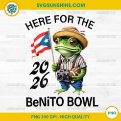 Benito Bowl 2026 Puerto Rican Frog PNG Digital Download, Funny Frog Football PNG, Puerto Rican Flag Clipart