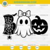 Boo Ghost Halloween SVG, Boo Girl Spiderweb Pumpkin SVG Cut File
