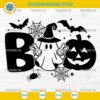 Boo Halloween SVG, Cute Ghost Pumpkin Spiderweb SVG Cut File