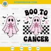 Boo To Cancer SVG, Breast Cancer Awareness Ghost SVG, Pink Ribbon Halloween SVG Cut File
