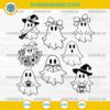 Cute Ghost SVG Bundle, Kawaii Halloween Ghost SVG Set, Spooky Cute Ghost Cut Files