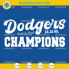 Dodgers Back to Back Champions SVG | LA Baseball 2024–2025 NL Championship SVG | LA Dodgers World Series 2025 SVG design