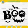 Dripping Boo SVG, Scary Boo Halloween SVG, Bats Spiderweb Face SVG Cut File