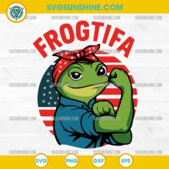Frogtifa Portland Frog SVG Rosie the Riveter Feminist Meme Design for Cricut and Silhouette