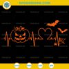 Halloween Heartbeat SVG, Pumpkin Heartbeat SVG, Spooky Heartbeat Halloween SVG Cut File