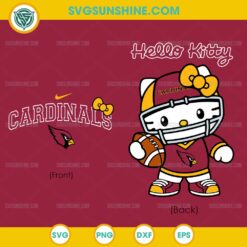 Hello Kitty Arizona Cardinals SVG PNG DXF EPS &ndash; Cute NFL Football Hello Kitty Cut File