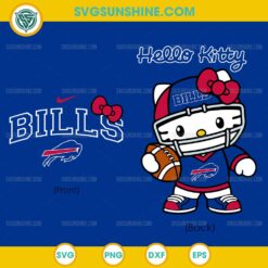 Hello Kitty Buffalo Bills SVG PNG DXF EPS &ndash; Cute NFL Football Hello Kitty Cut File