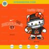 Hello Kitty Cincinnati Bengals SVG PNG DXF EPS Cute NFL Football Cut File
