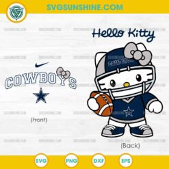 Exclusive Hello Kitty Dallas Cowboys SVG PNG DXF EPS &ndash; Cute NFL Football Cut File