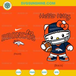 Adorable Hello Kitty Denver Broncos SVG PNG DXF EPS &ndash; Premium NFL Football Cut File