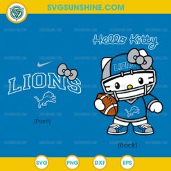 Hello Kitty Detroit Lions SVG PNG DXF EPS Cute NFL Football Cut File