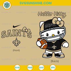 Hello Kitty New Orleans Saints SVG PNG DXF EPS Cute NFL Football Cut File
