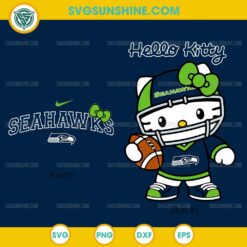 Hello Kitty Seattle Seahawks SVG PNG DXF EPS Cute NFL Football Cut File