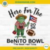 Here For The Benito Bowl 2026 Frog Puerto Rican Flag PNG Digital Download, Funny Frog Football PNG, Puerto Rican Fan Art